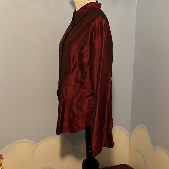 Lane Bryant Designs & Co, Burgundy button down dress shirt, size 18, $15 - Picture 3 of 6
